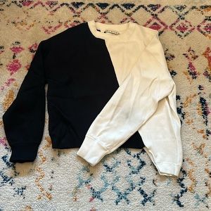 Alice + Olivia Elyse cropped asymmetrical sweater